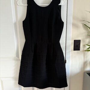 Madewell 1937 Black V-Neck Fit-and-Flare Midnight Dress Sz 0